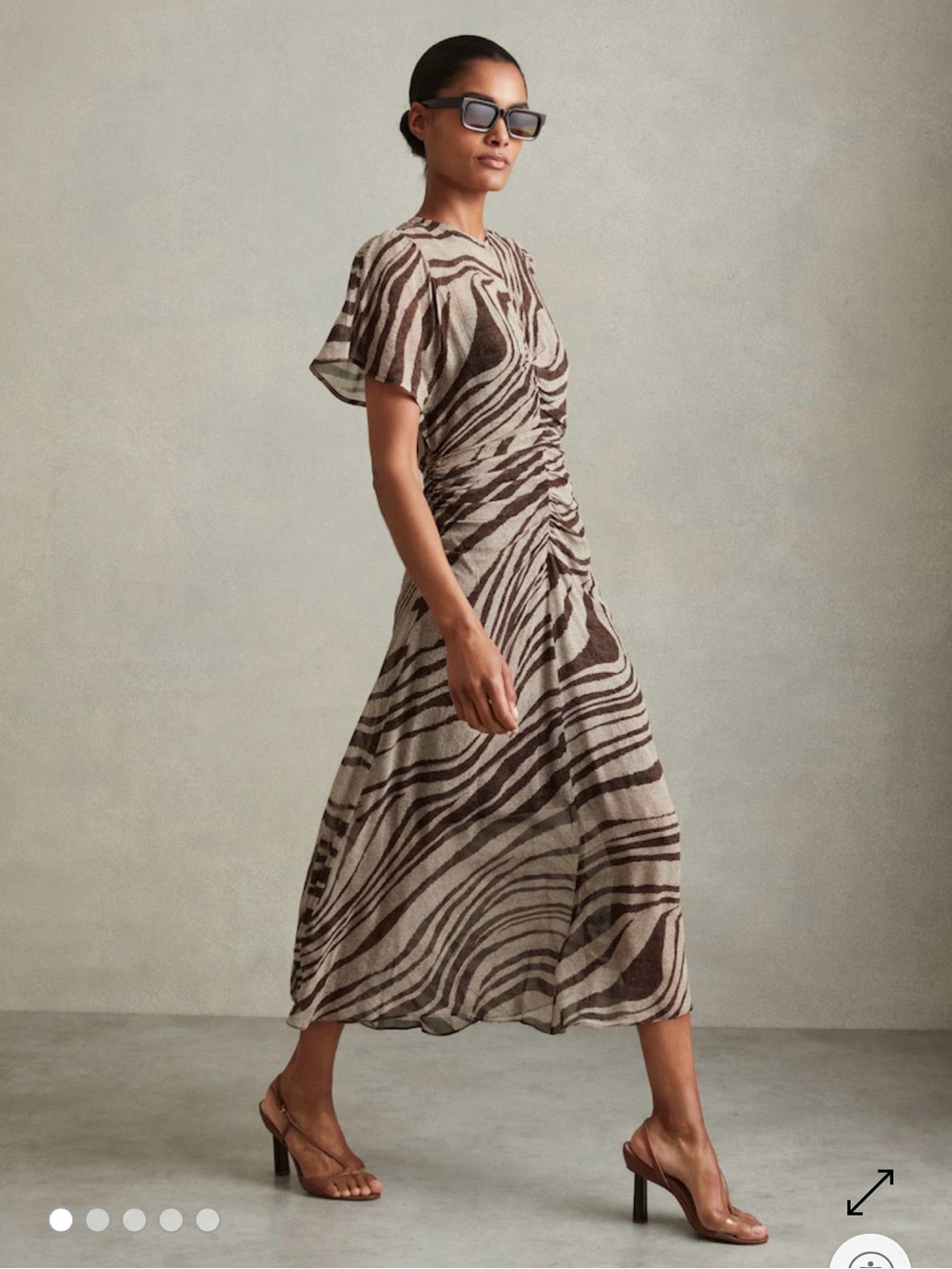 NWT Reiss TabithaZebra-Print Midi Dress